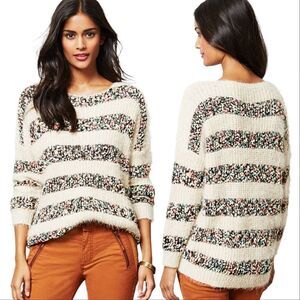 La Fée Verte Confetti Striped Eyelash Pullover Sweater - Anthropology